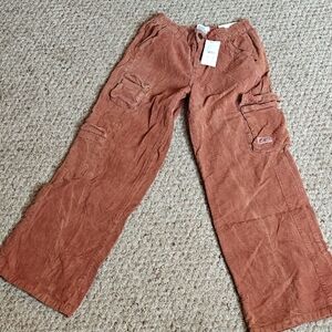 BDG By Urban Outfitters Wide Leg Cargo Pants in Rust